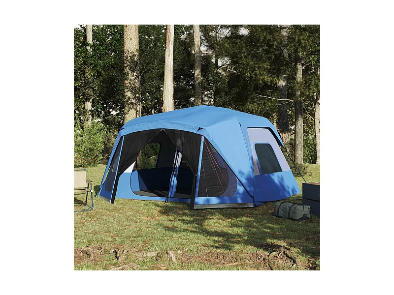 Tenda familiar 10 pessoas libertação rápida impermeável azul PT949835