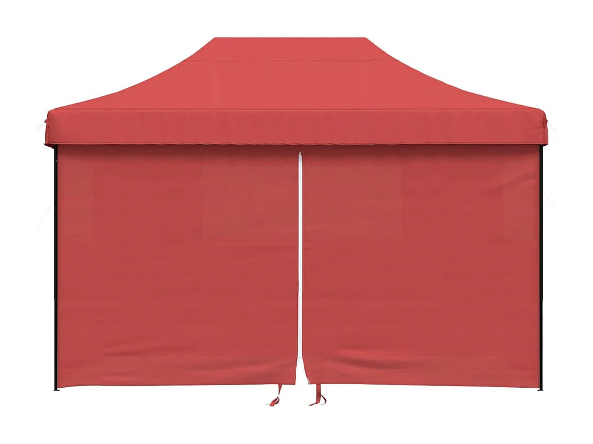 Partytent inklapbaar pop-up met 4 zijwanden bordeauxrood BE443998