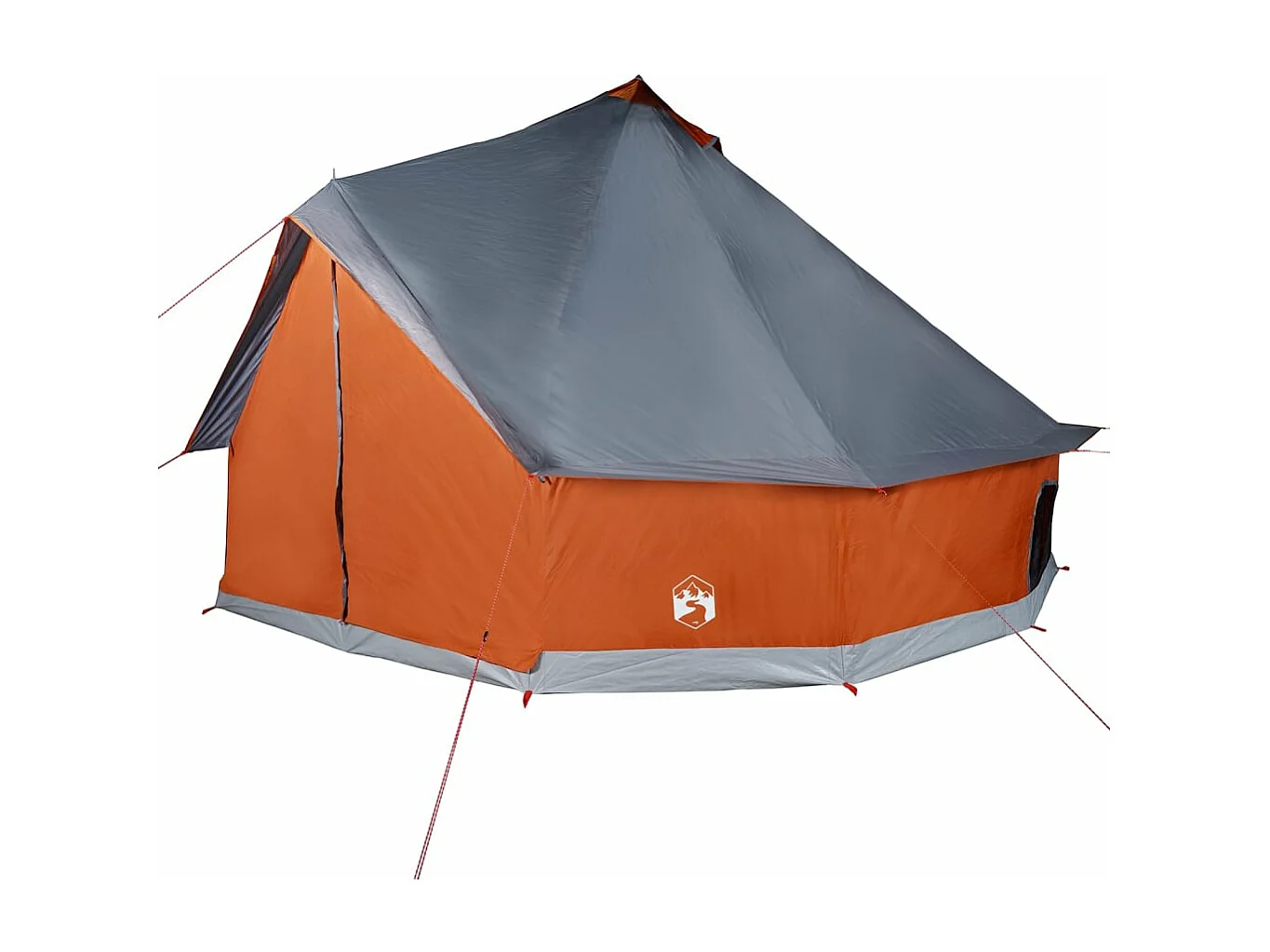 Tenda familiar tipi para 10 pessoas impermeável cinza/laranja PT911148