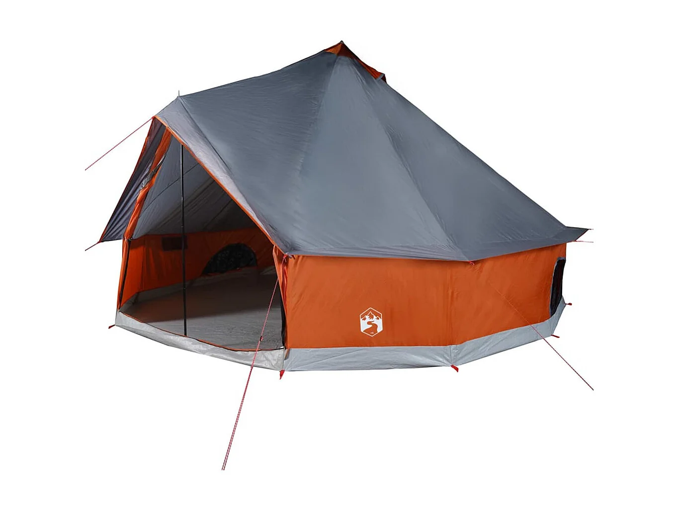 Tenda familiar tipi para 10 pessoas impermeável cinza/laranja PT911148