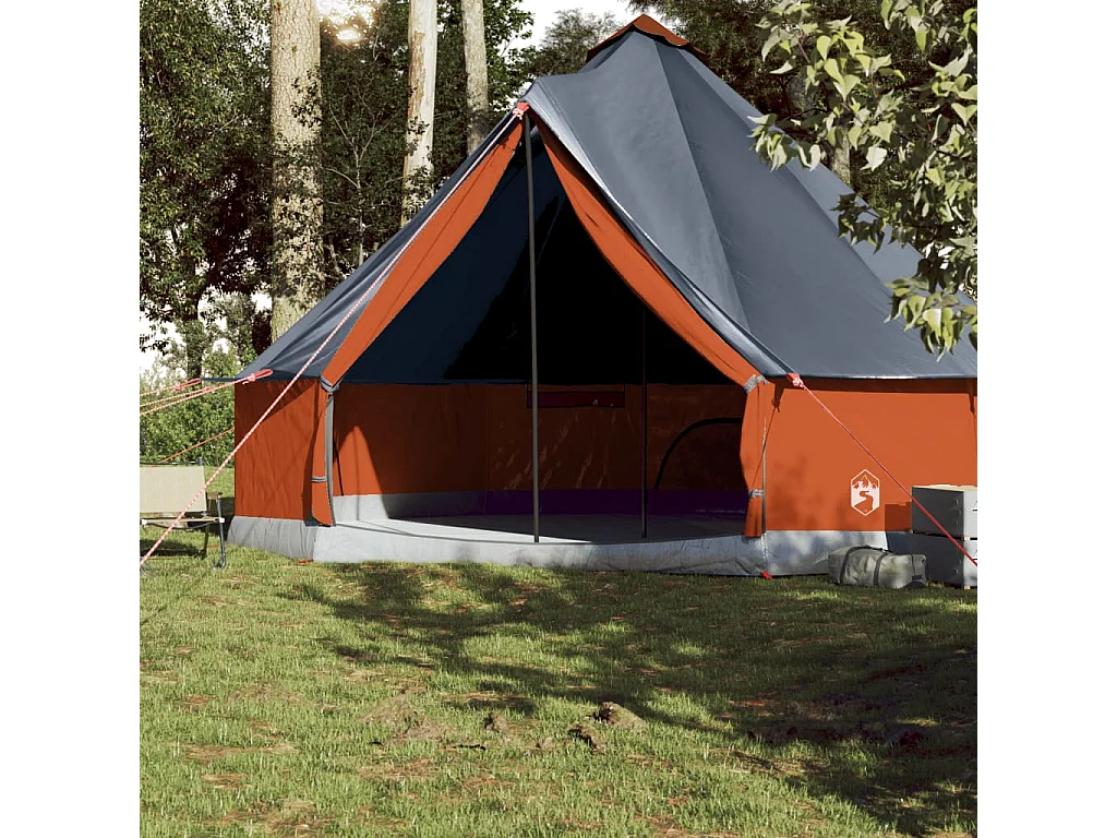 Tonnelle -Tente familiale tipi 10 personnes gris et orange imperméable FR617850