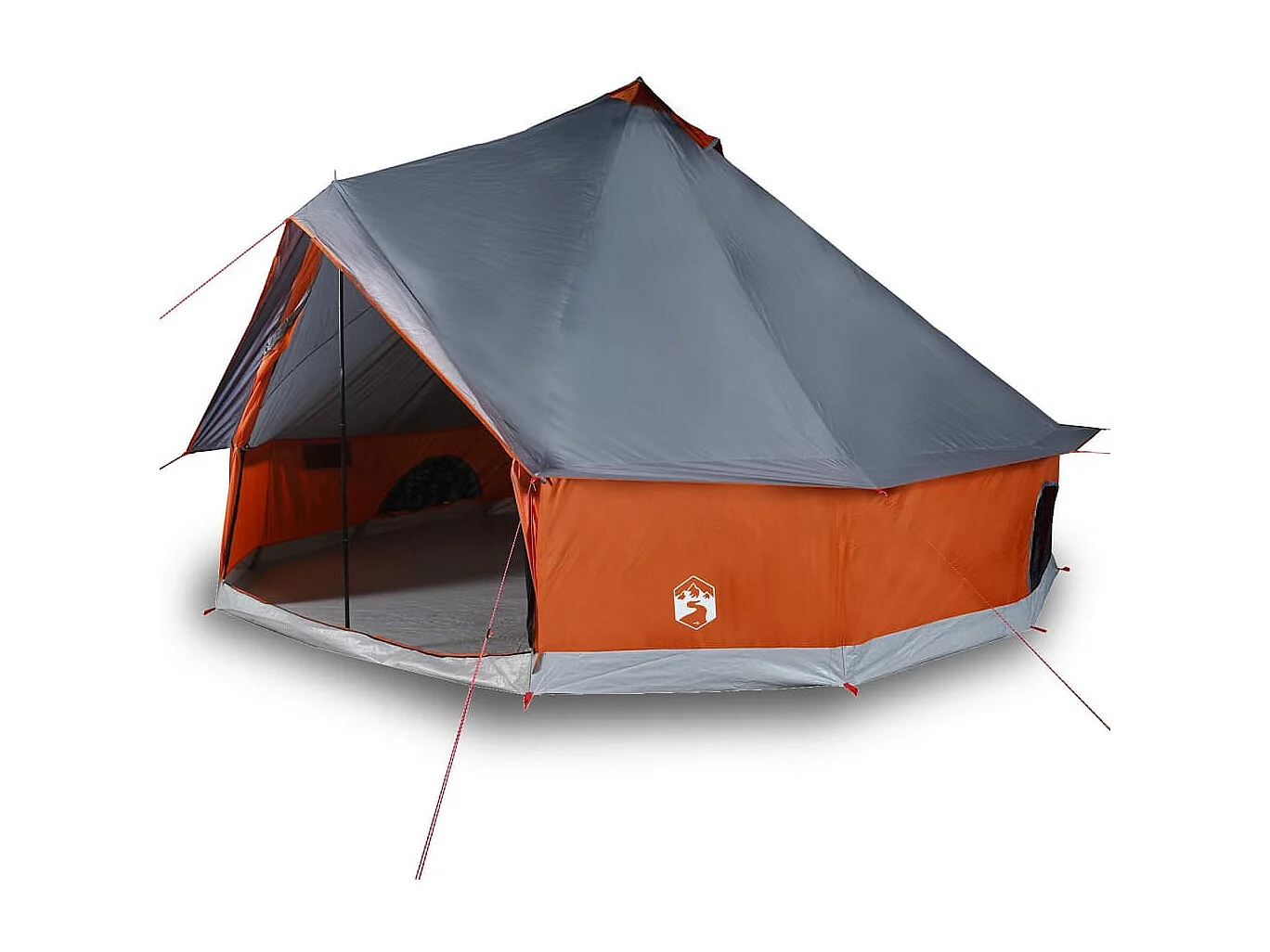Tonnelle -Tente familiale tipi 10 personnes gris et orange imperméable FR617850