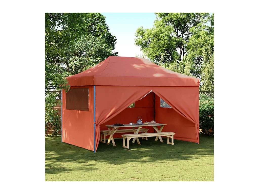 Tonnelle -Tente de réception pliable escamotable avec 4 parois latérales FR837166