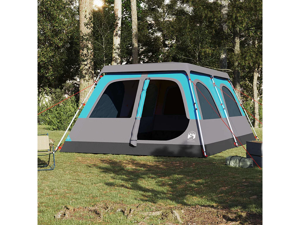 Tienda de campaña iglú 8 personas apertura rápida azul ES625567