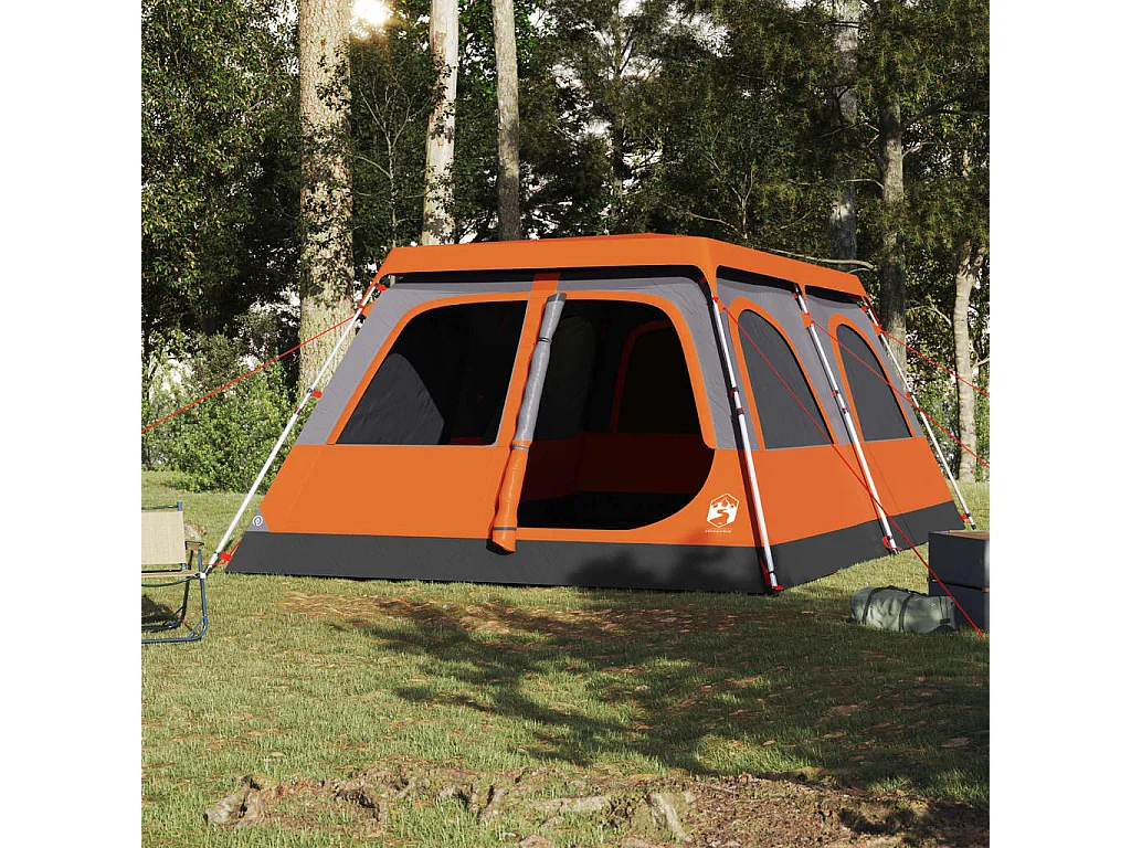 Tenda familiar cúpula 8 pessoas libertação rápida cinza/laranja PT382506