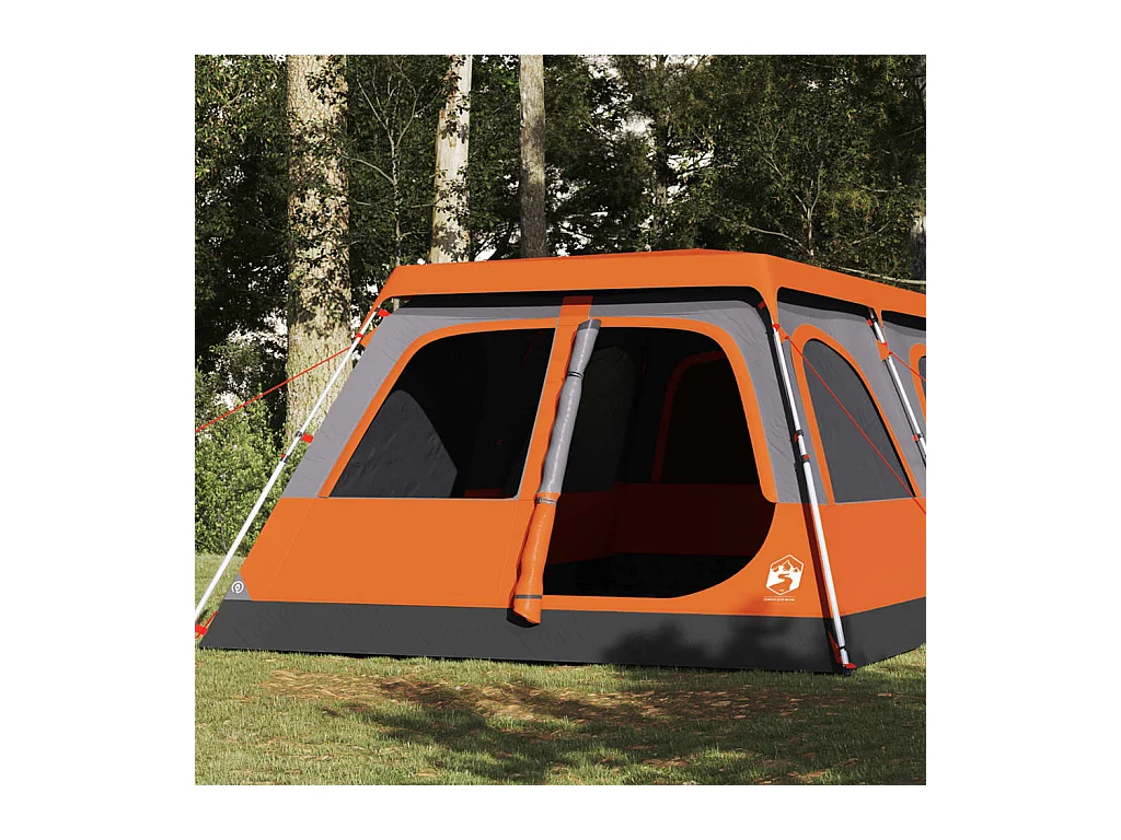 Tonnelle -Tente familiale dôme 8 personnes gris orange libération rapide FR476975
