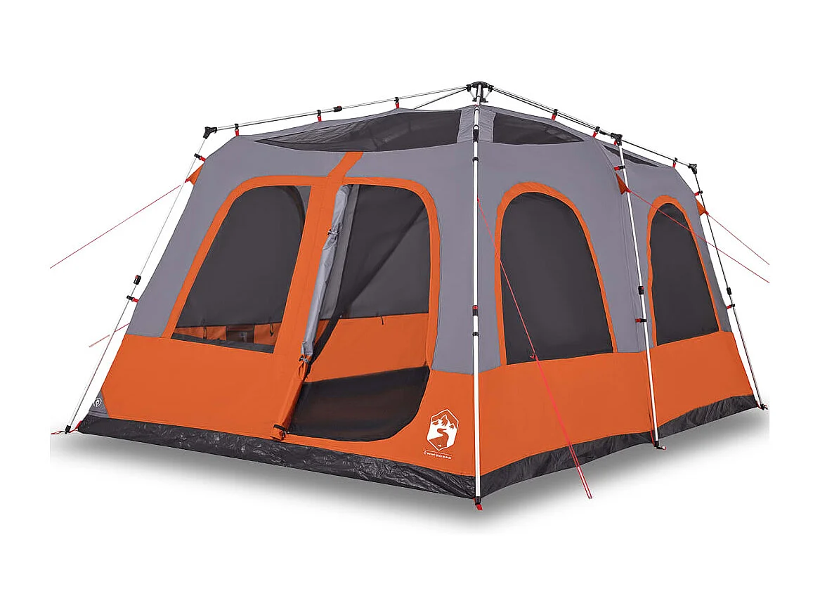 Tonnelle -Tente familiale dôme 8 personnes gris orange libération rapide FR476975