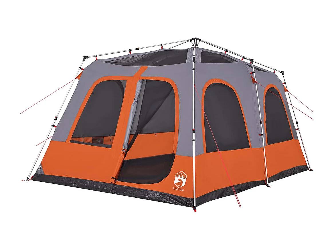 Tonnelle -Tente familiale dôme 8 personnes gris orange libération rapide FR476975