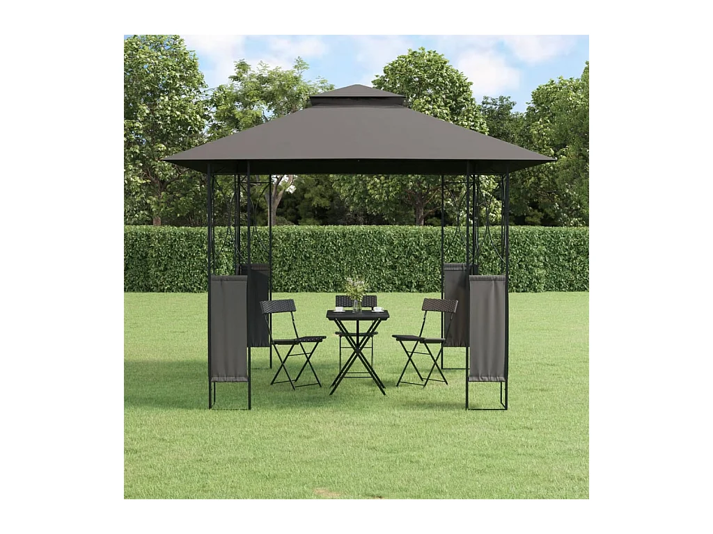 Tonnelle - Belvédère avec toit anthracite 300x300x270 cm acier FR280762