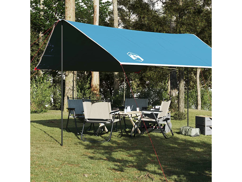 Tonnelle- Bâche de camping bleu 430x380x210 cm imperméable FR386633