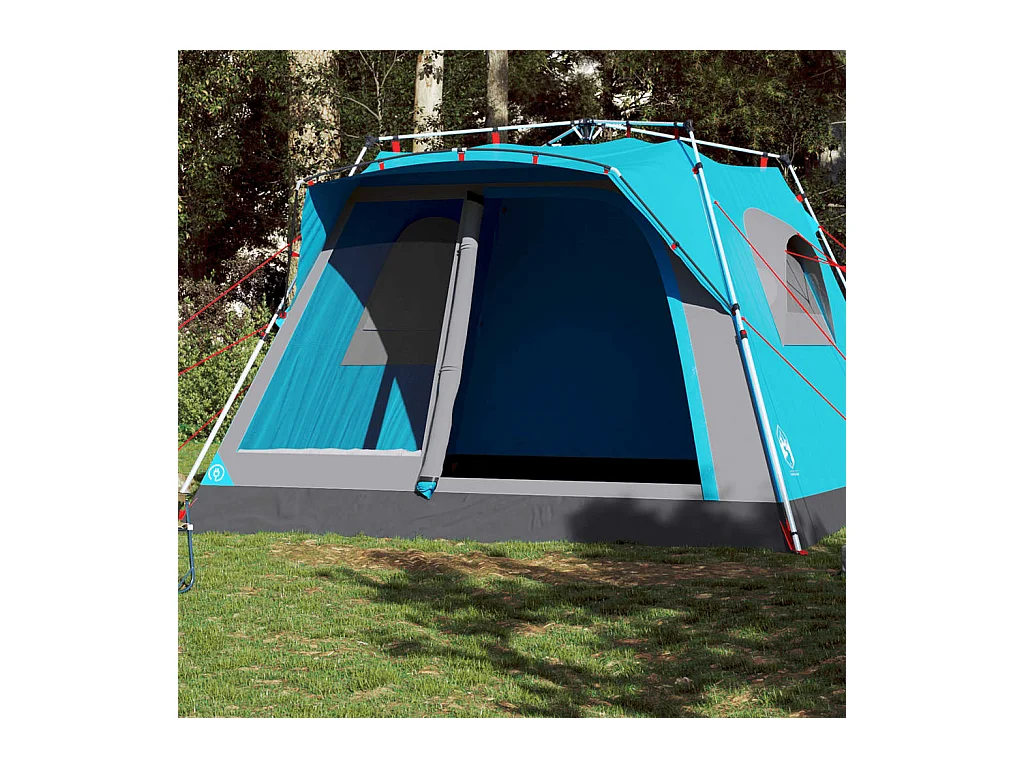 Tonnelle -Tente familiale cabine 7 personnes bleu dégagement rapide FR860825