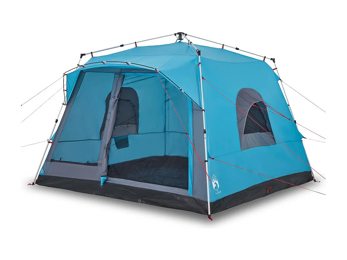 Tonnelle -Tente familiale cabine 7 personnes bleu dégagement rapide FR860825