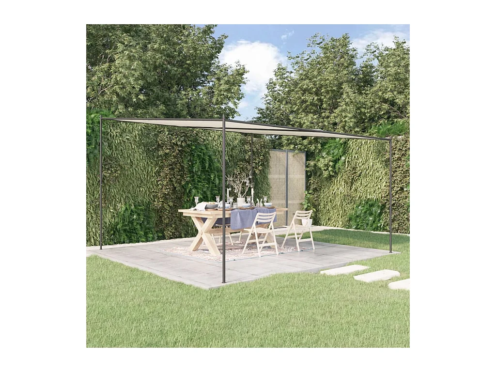 Tonnelle - Belvédère blanc 4x4 m 180 g/m² tissu et acier FR737114