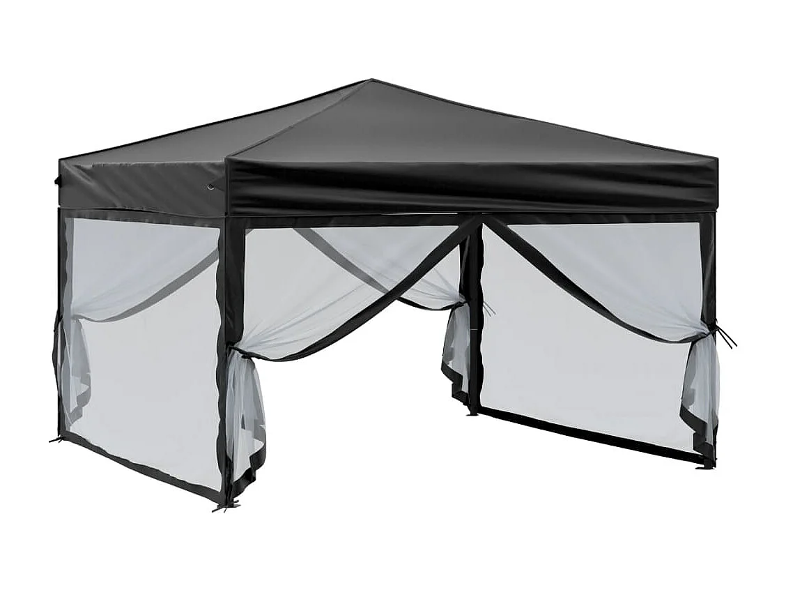 Tenda para festas dobrável com paredes laterais 3x3 m preto PT409405