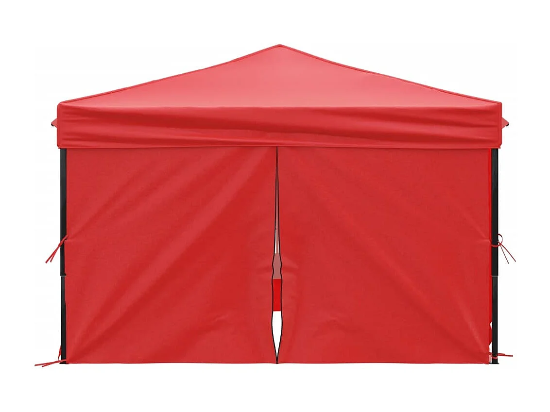 Carpa para fiestas plegable con paredes laterales rojo 3x3 m ES251744
