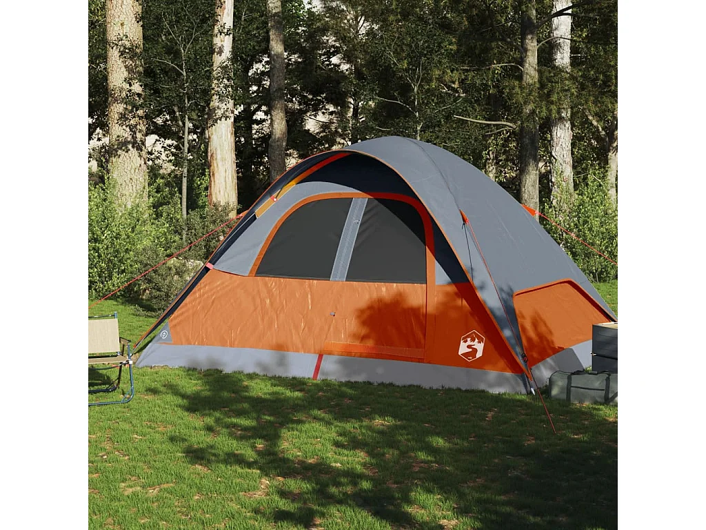 Tenda familiar cúpula para 6 pessoas impermeável laranja PT612559