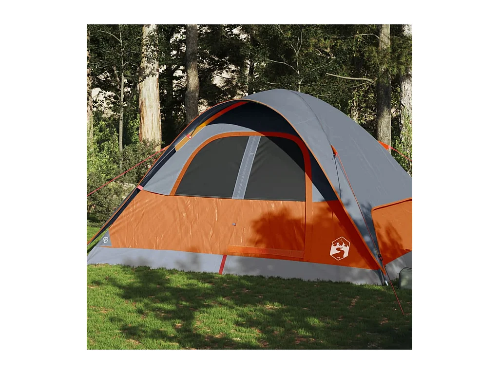 Tonnelle -Tente familiale à dôme 6 personnes orange imperméable FR479098
