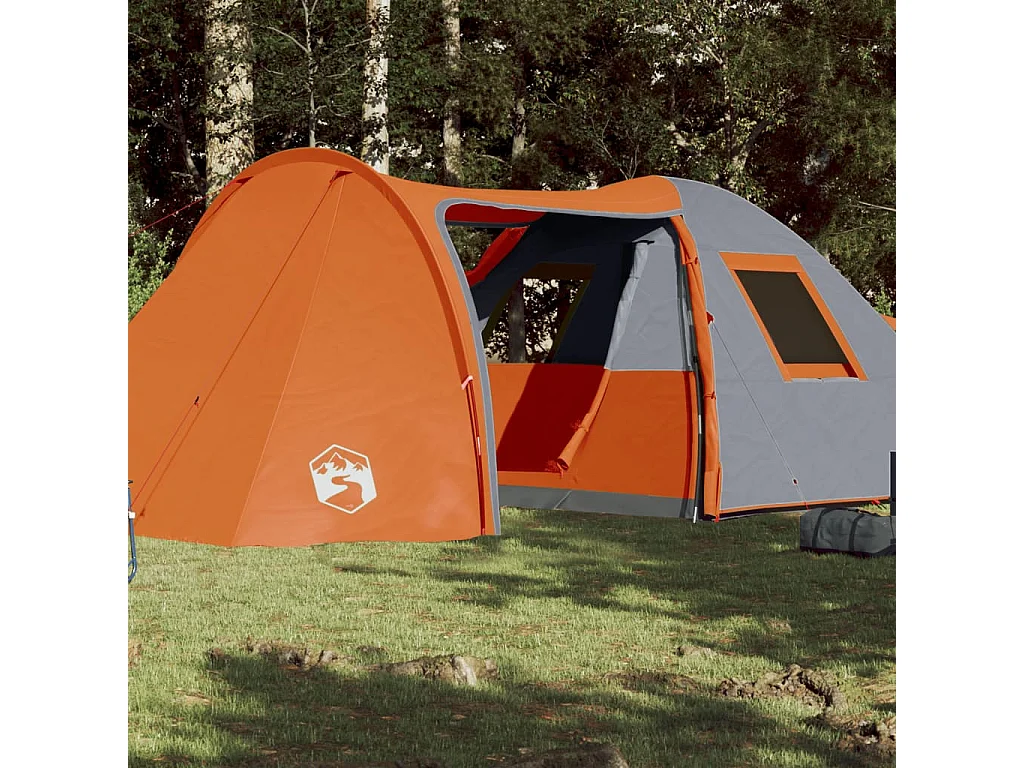 Tonnelle -Tente familiale à dôme 6 personnes orange imperméable FR577560
