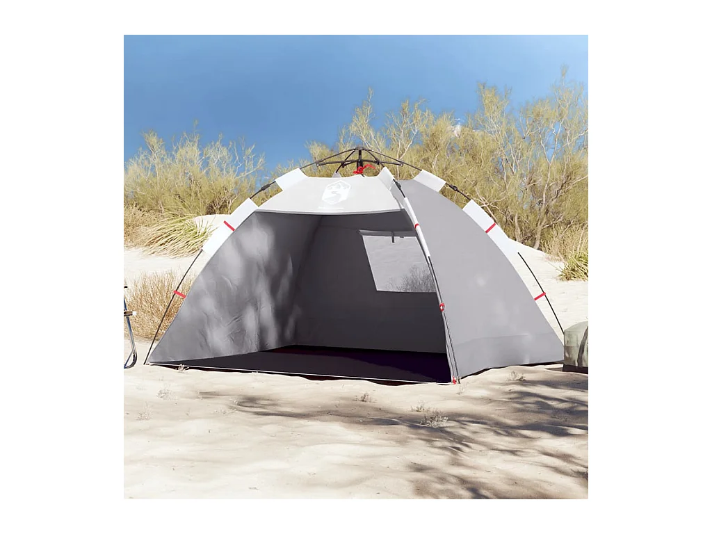 Tonnelle -Tente de plage 2 personnes gris libération rapide imperméable FR782430