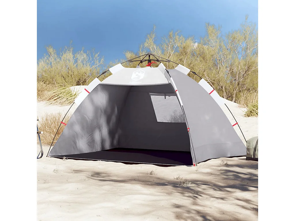 Tonnelle -Tente de plage 2 personnes gris libération rapide imperméable FR782430