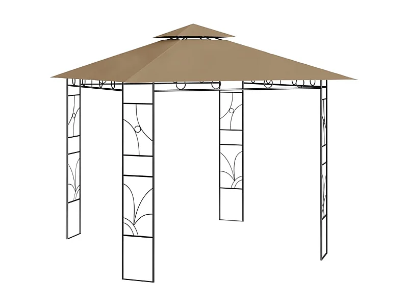 Tonnelle - Belvédère 3x3x2,7 m Taupe 160 g/m² FR704986