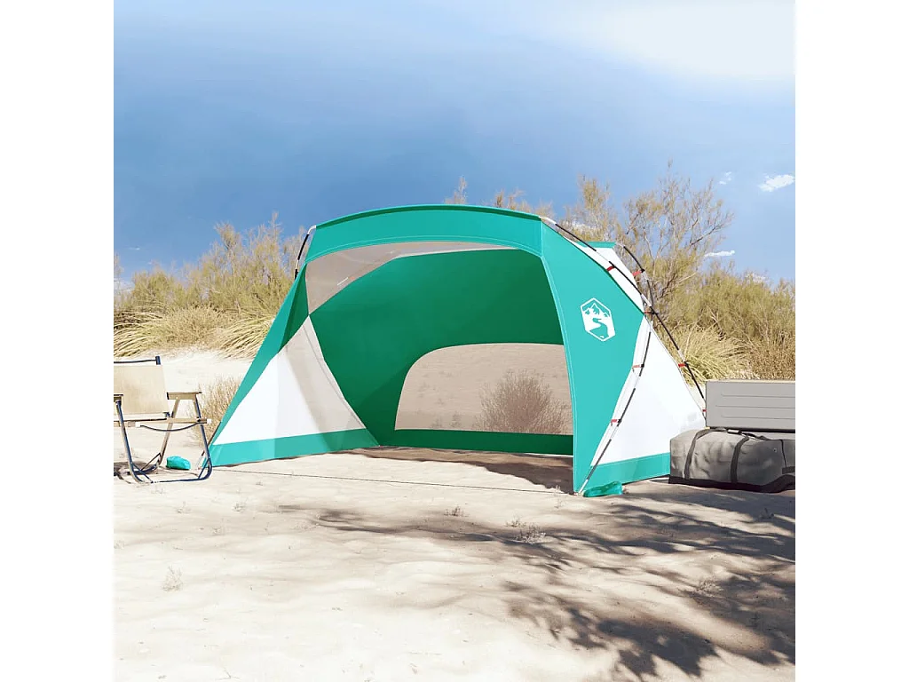 Tonnelle -Tente de plage vert d'eau 274x178x170/148 cm 185T polyester FR834421