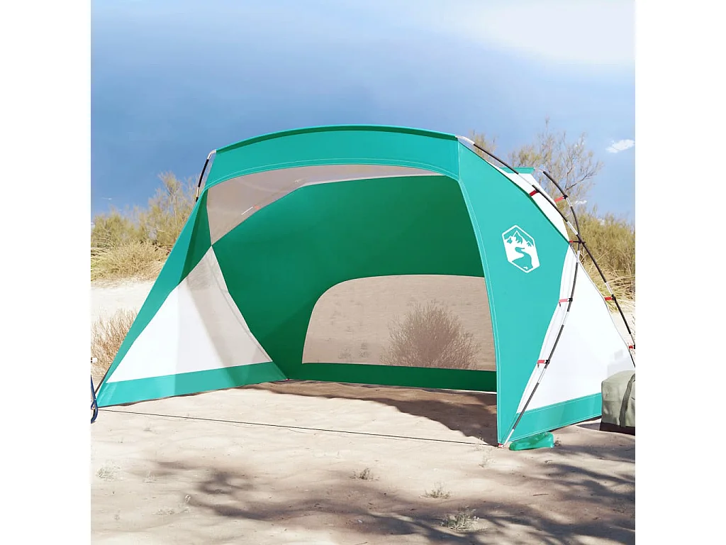 Tienda de playa 185T poliéster verde agua 274x178x170/148 cm ES472917