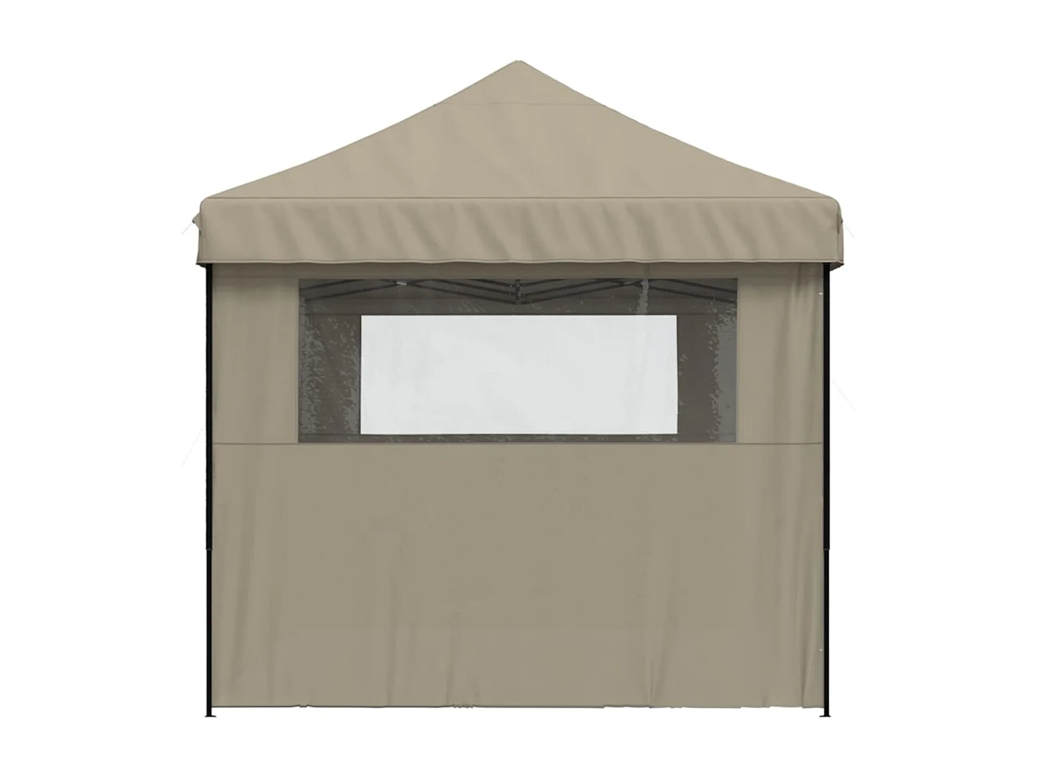 Tonnelle -Tente de réception pliable escamotable 3 parois latérales taupe FR133528