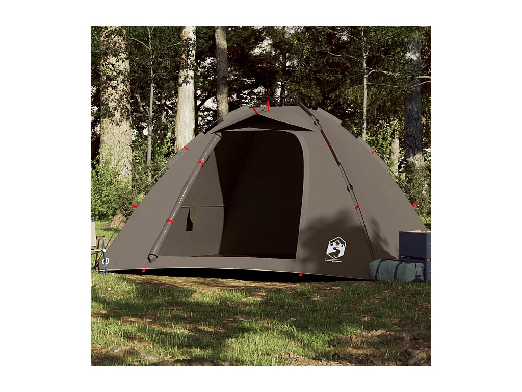 Tonnelle -Tente de pêche 4 personnes marron libération rapide FR642821