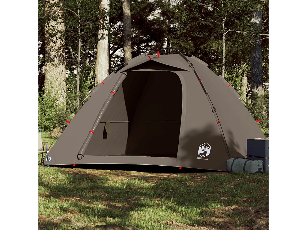 Tonnelle -Tente de pêche 4 personnes marron libération rapide FR642821