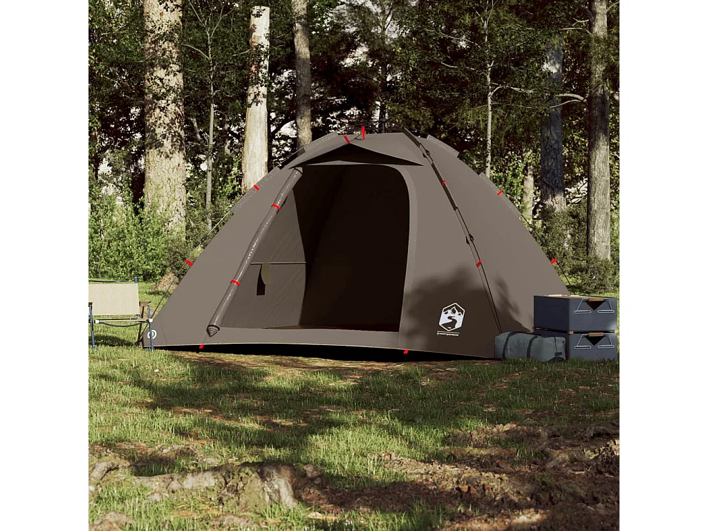 Tonnelle -Tente de pêche 4 personnes marron libération rapide FR642821