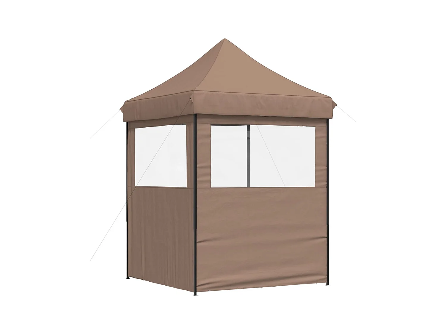 Tenda p/ festas pop-up dobrável com 2 paredes laterais castanho PT598659