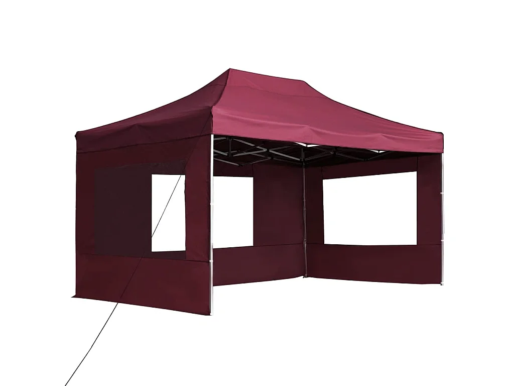 Tonnelle -Tente de réception pliable et parois Aluminium 4,5x3 m Bordeaux FR470685
