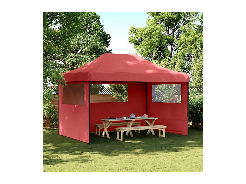Tonnelle -Tente de réception pliable escamotable avec 3 parois latérales FR368052