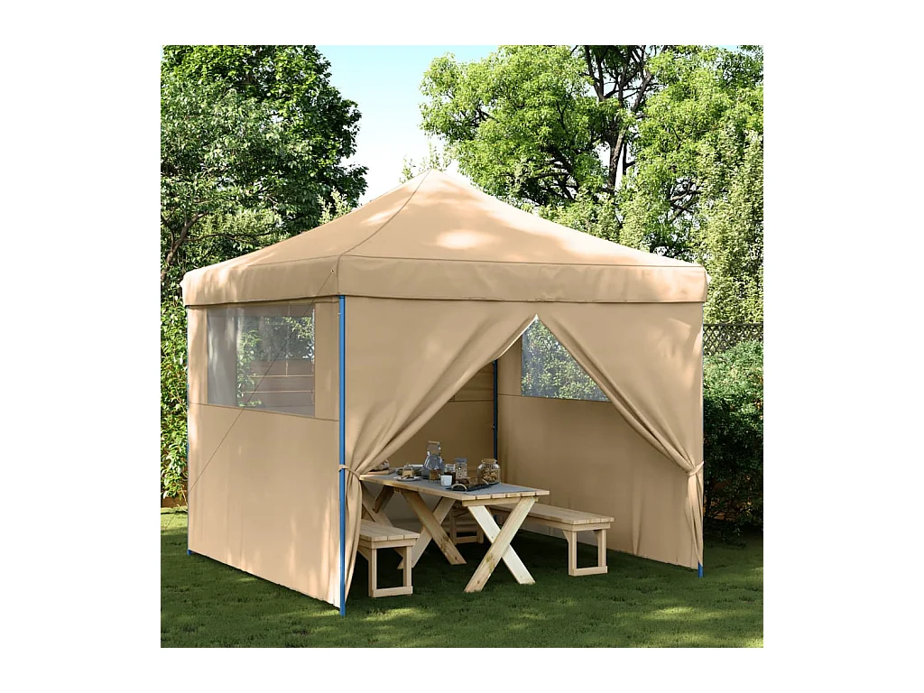 Tonnelle -Tente de réception pliable escamotable avec 4 parois latérales FR839540