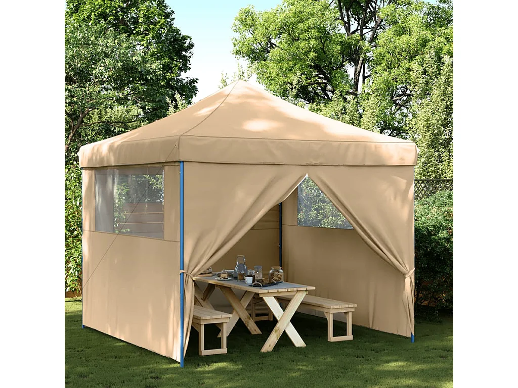 Tonnelle -Tente de réception pliable escamotable avec 4 parois latérales FR839540