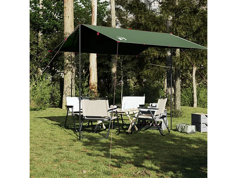 Lona de campismo 300x294 cm impermeável verde PT912843