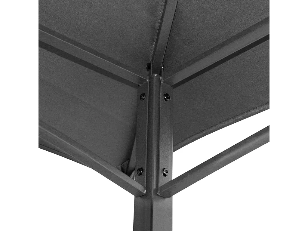 Gazebo BBQ et étagères latérales anthracite 240x150x243cm acier FR520362