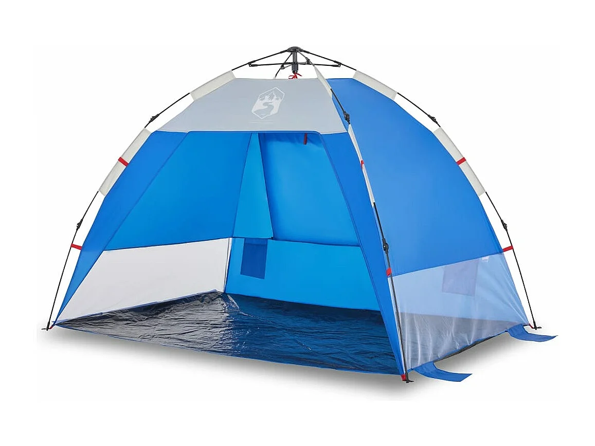 Strandtent 2-persoons waterdicht snelontgrendeling azuurblauw BE700963