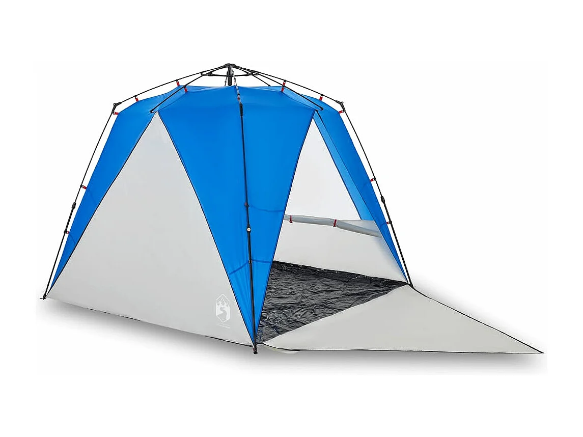 Tenda praia 4 pessoas libertação rápida impermeável azul ciano PT274661