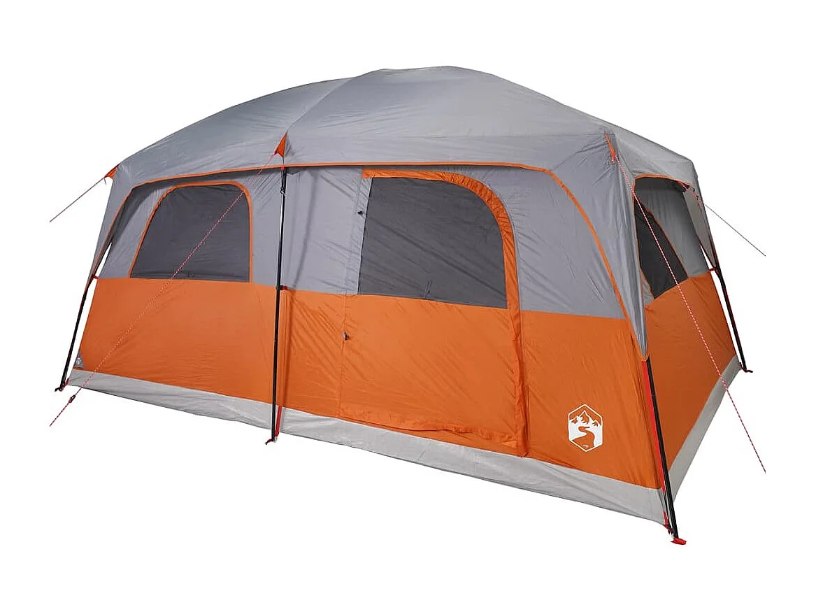 Tonnelle -Tente de cabine familiale 10 personnes gris orange imperméable FR890673