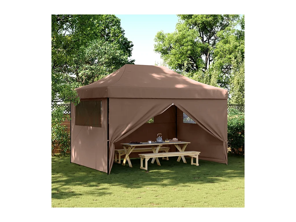 Tonnelle -Tente de réception pliable escamotable avec 4 parois latérales FR705799