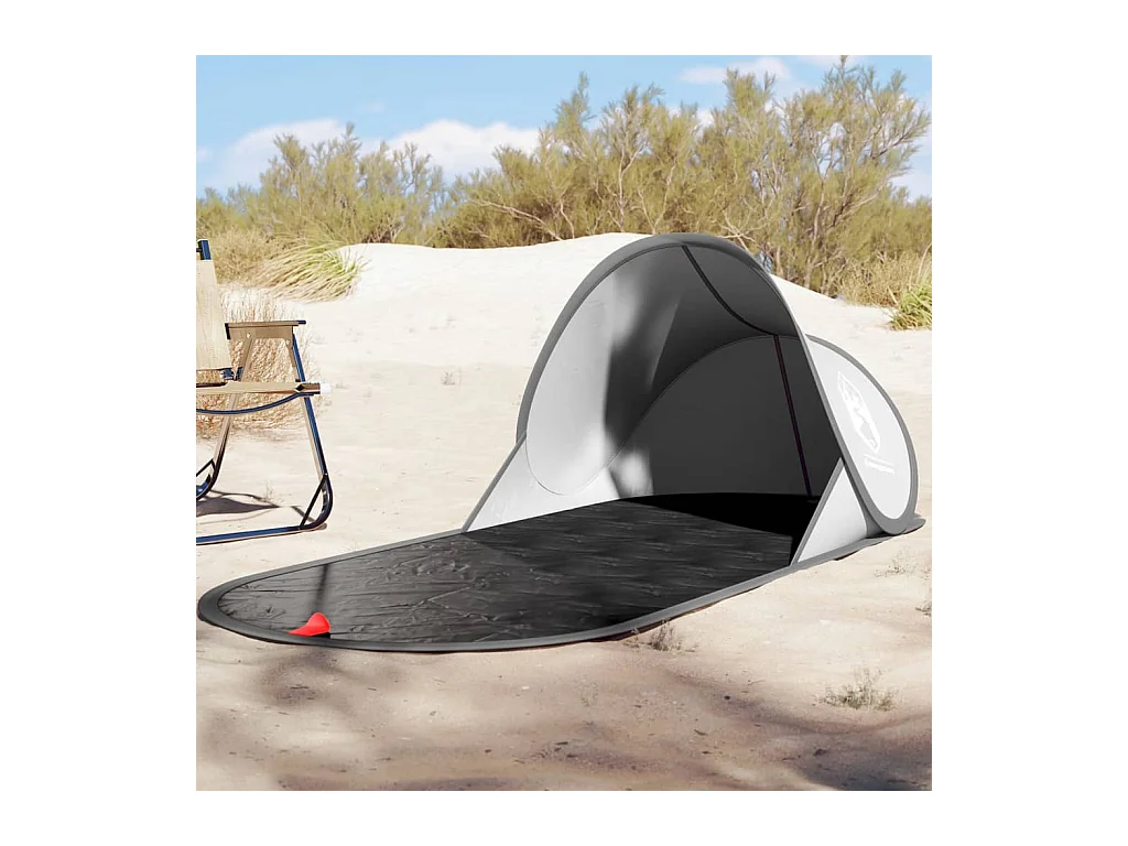 Tonnelle -Tente de plage gris escamotable imperméable FR162336