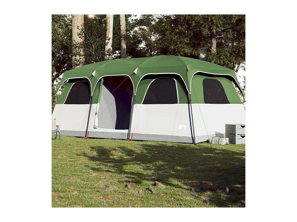 Tonnelle -Tente de cabine familiale 9 personnes vert imperméable FR916823