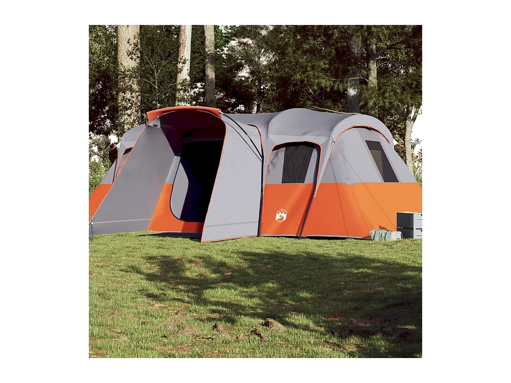 Tonnelle -Tente familiale tunnel 16 personnes gris imperméable FR599863