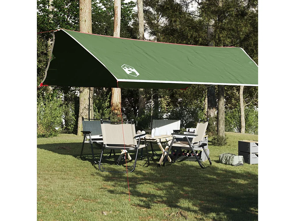 Lona de campismo 500x294 cm impermeável verde PT961702