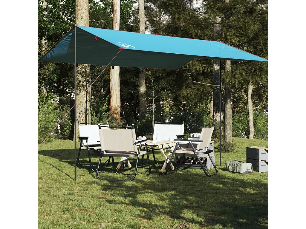 Lona de camping impermeable azul 400x294 cm ES235736