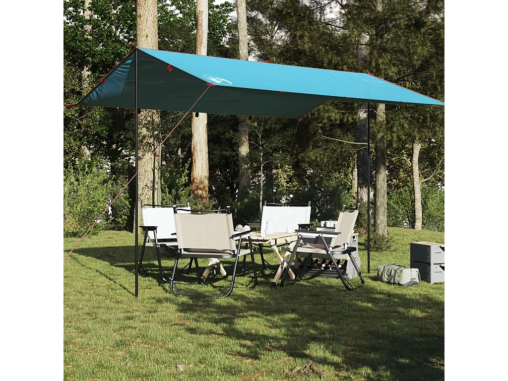 Tonnelle- Bâche de camping bleu 400x294 cm imperméable FR640900
