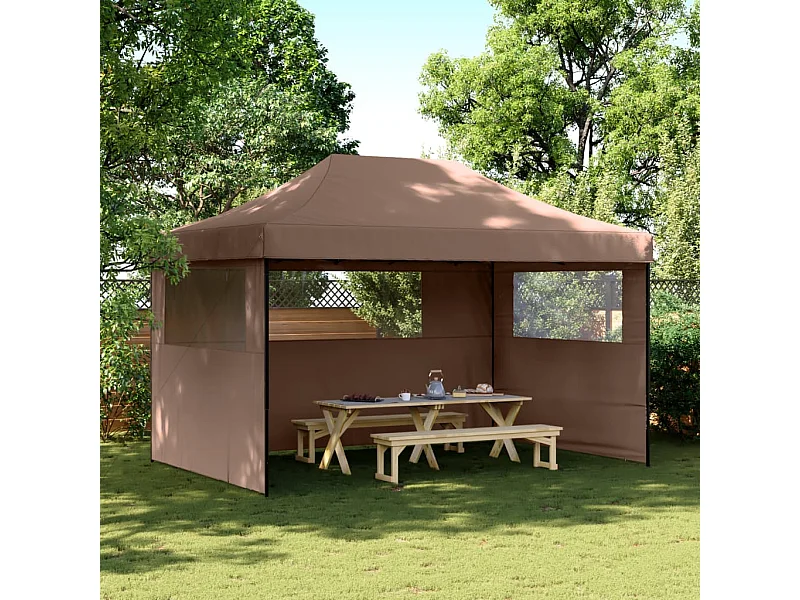 Tonnelle -Tente de réception pliable escamotable avec 3 parois latérales FR630568