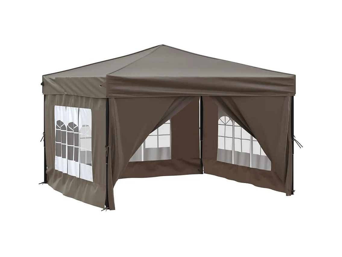 Tonnelle -Tente de réception pliable avec parois Taupe 3x3 m FR817146